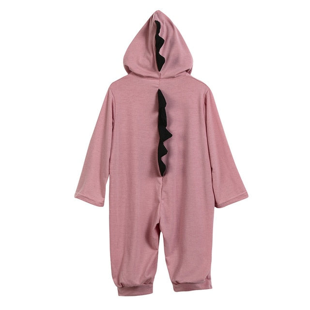 Newborn Infant Baby Boy Girl Dinosaur Hooded Romper Jumpsuit Outfits Clothes Long Sleeve Solid Baby Rompers Casual Comfortable