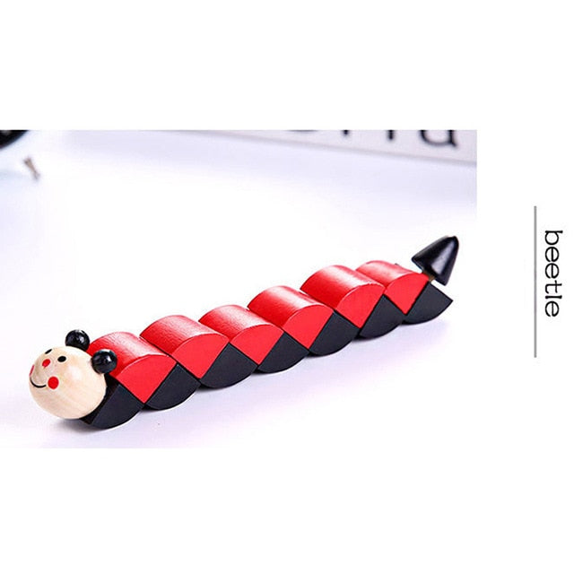 Colorful Wooden Worm Puzzles Kids Learning Educational Didactic Baby Development Toys Fingers Game For Children Montessori Gifts