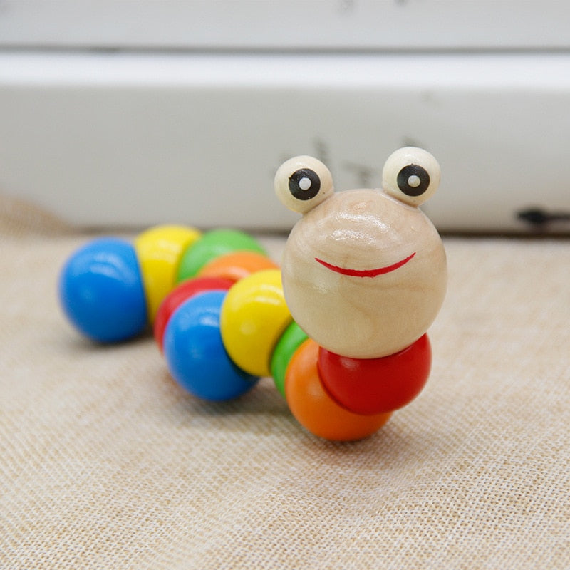 Colorful Wooden Worm Puzzles Kids Learning Educational Didactic Baby Development Toys Fingers Game For Children Montessori Gifts