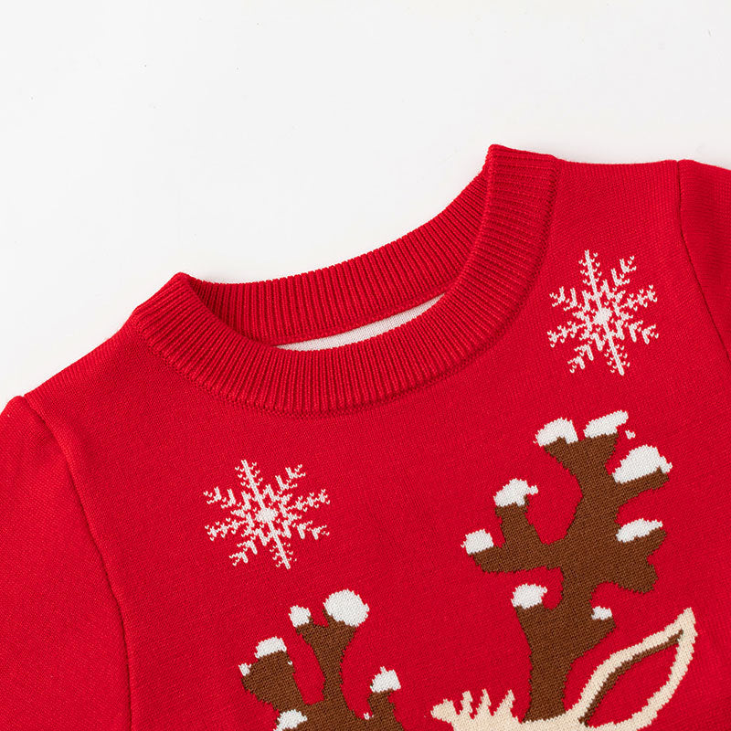 christmas knitted dress Threadbare Red Reindeer Crew Neck Christmas Jumper Dress - 8