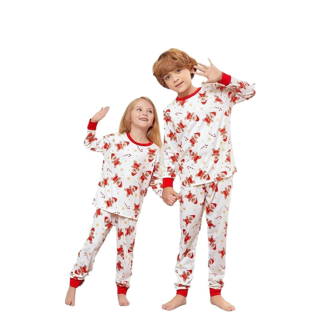 All-Over Print Mother-Child Two-Piece Set Christmas Clothing Family Set Home Wear Pajamas