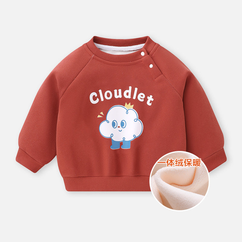 Cartoon Duck Fleece Sweatshirt for Kids