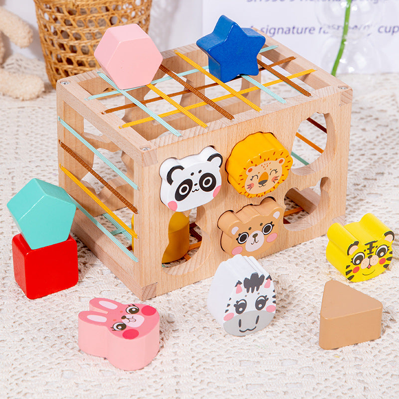Wooden animal Sesele children's early education shape, color, cognition, grasping, sensory training, puzzle matching toy