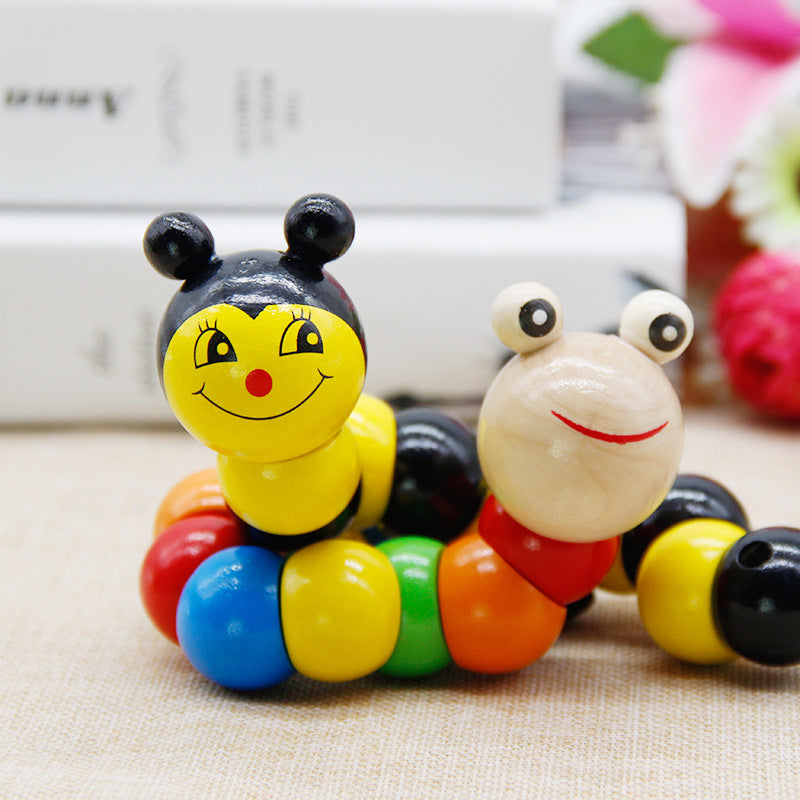 Colorful Wooden Worm Puzzles Kids Learning Educational Didactic Baby Development Toys Fingers Game For Children Montessori Gifts