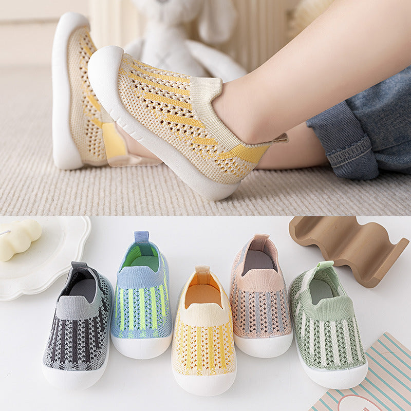 Baby Toddler Shoes Soft Bottom Summer New Children's Shoes Ultra-Light Handsome Deodorant Baby Indoor Non-Slip Shoes And Socks