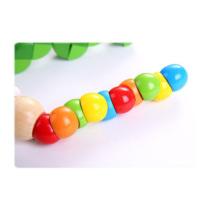 Colorful Wooden Worm Puzzles Kids Learning Educational Didactic Baby Development Toys Fingers Game For Children Montessori Gifts