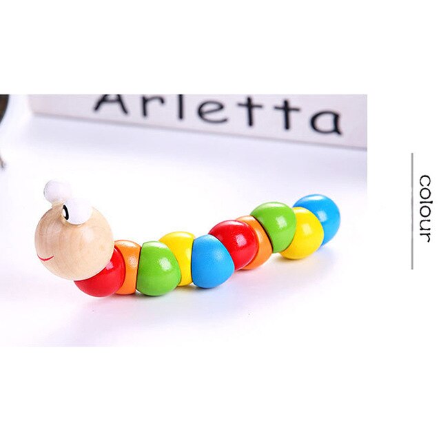 Colorful Wooden Worm Puzzles Kids Learning Educational Didactic Baby Development Toys Fingers Game For Children Montessori Gifts