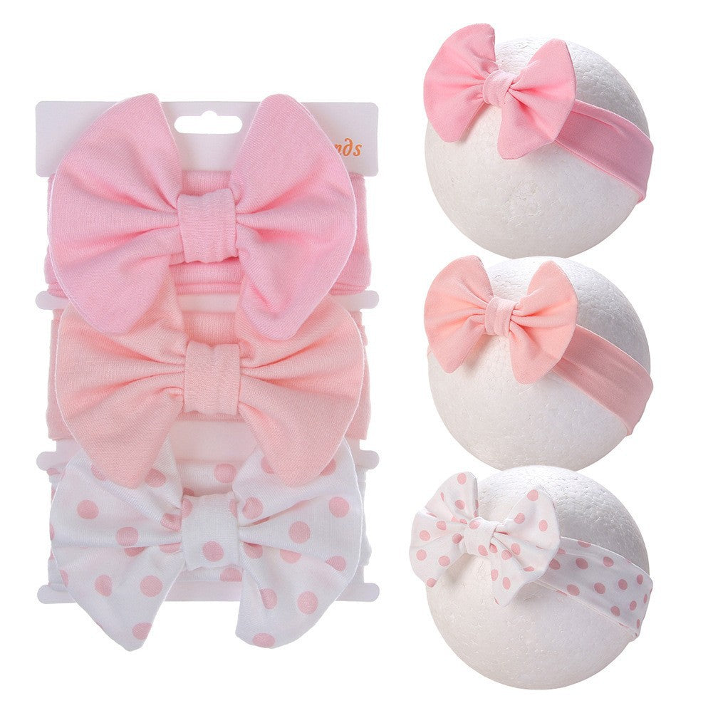 Children's Bow Printed Headband Cotton Baby Headband 3-Piece Set Newborn Hair Accessories