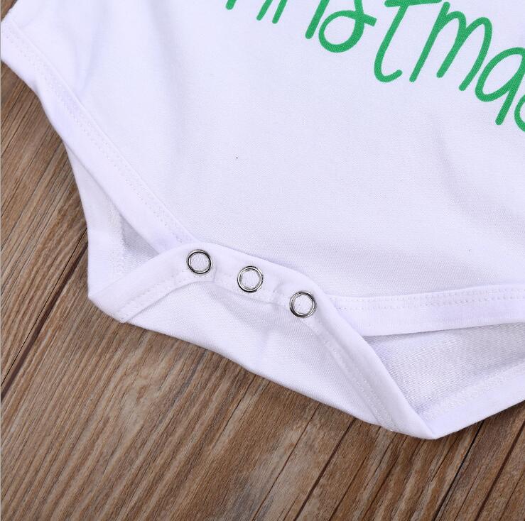 3PCs Christmas Outfits Baby Boy Girl Clothes My First Christmas Romper，Retro Deer Bear Pants+Hat&Headband Set