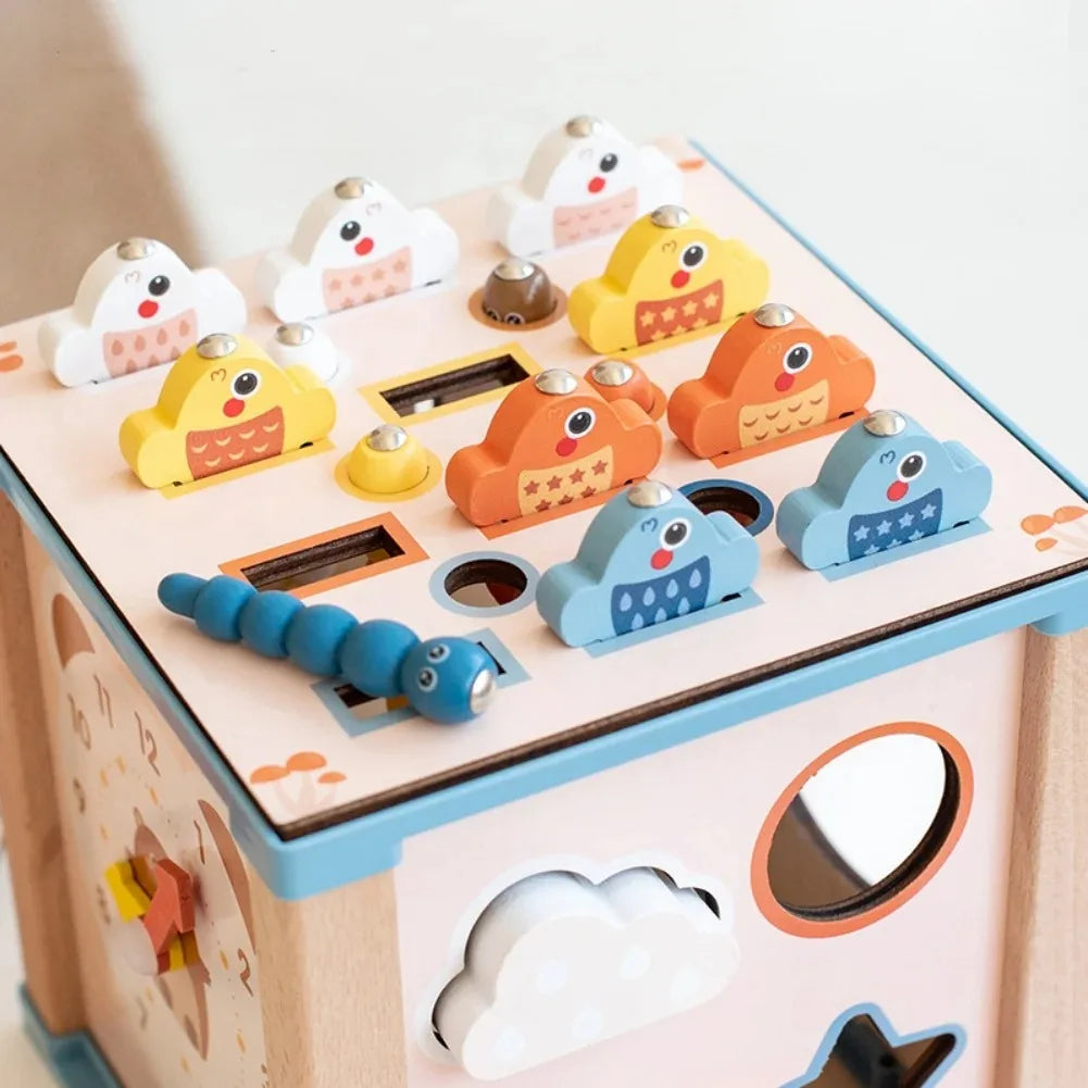 Montessori Early Education Busy Box Early Education Enlightenment Multi functional Fishing Matching Treasure Box Wooden Toys