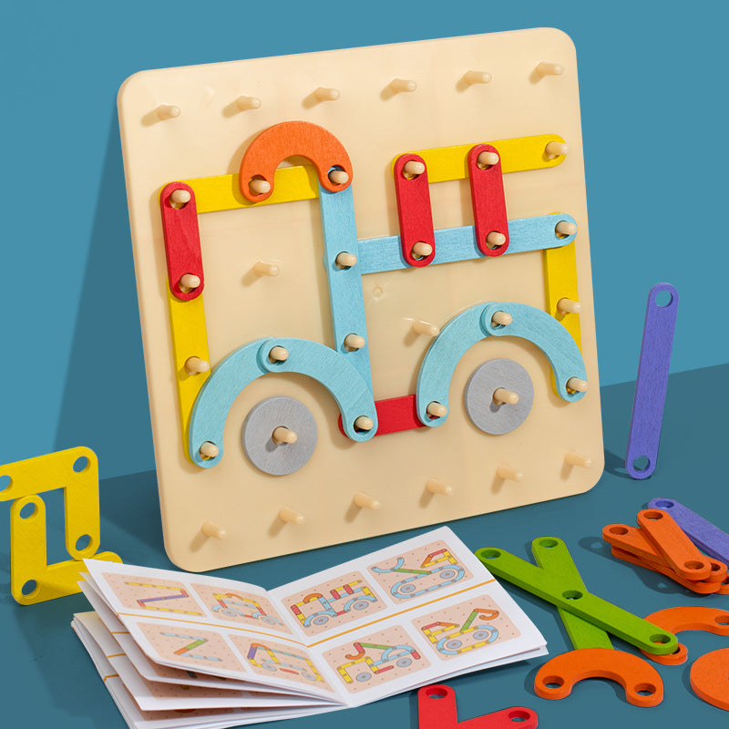 Creative and versatile puzzle board for children's early education and puzzle, Montessori wooden geometric shape teaching aids and toys