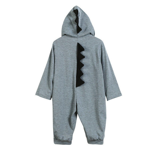 Newborn Infant Baby Boy Girl Dinosaur Hooded Romper Jumpsuit Outfits Clothes Long Sleeve Solid Baby Rompers Casual Comfortable