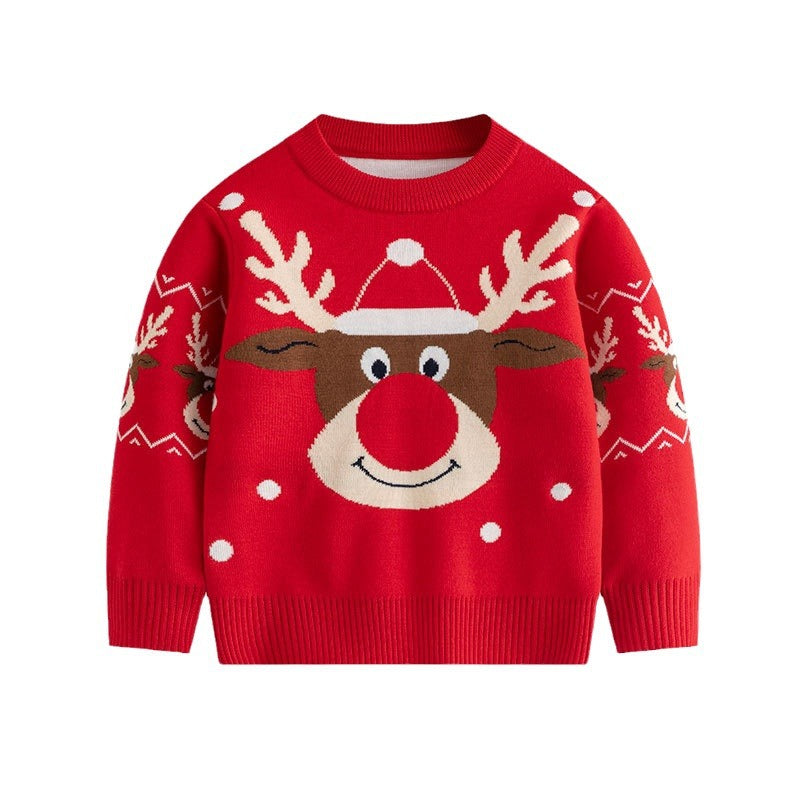Children's cartoon Christmas baby base pullover sweater