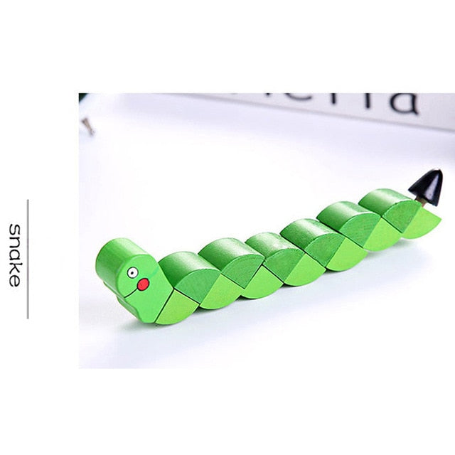 Colorful Wooden Worm Puzzles Kids Learning Educational Didactic Baby Development Toys Fingers Game For Children Montessori Gifts