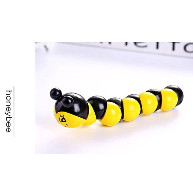 Colorful Wooden Worm Puzzles Kids Learning Educational Didactic Baby Development Toys Fingers Game For Children Montessori Gifts