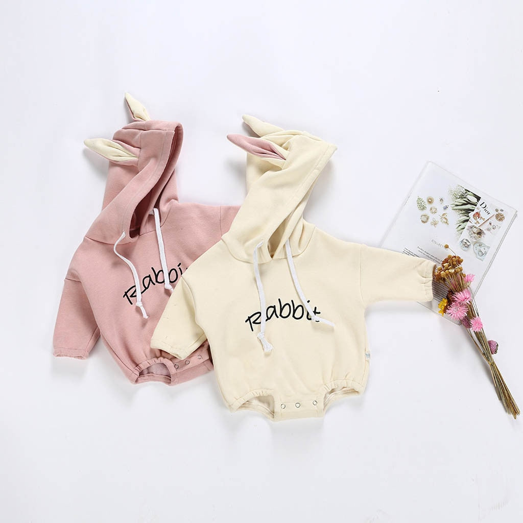 Todder Kid new born baby clothes Girl Boy Rabbit Letter Sweatshirt Tops Spring Autumn clothes Pullover Bodysuit baby costumes
