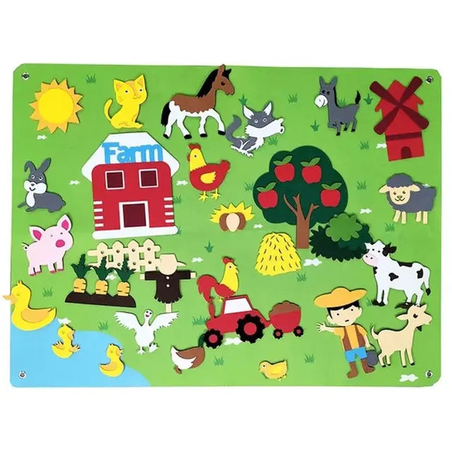 Felt Board Stories Set Montessori Ocean Farm Animal Family Interactive Preschool Education Early Learning Toddlers Toys
