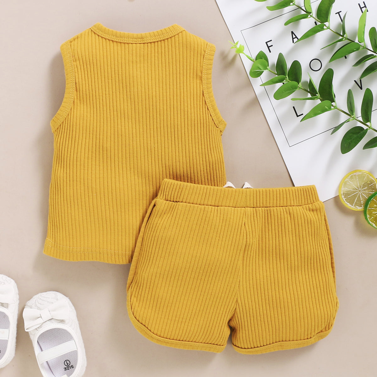 Baby Clothes Set Toddler Boys Girls Solid Sleeveless Button Vest Tops+shorts Outfits Set roupa bebes menina newborn clothes