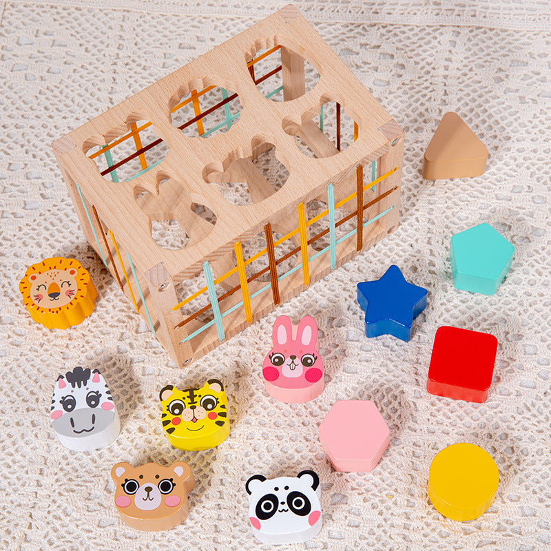 Wooden animal Sesele children's early education shape, color, cognition, grasping, sensory training, puzzle matching toy