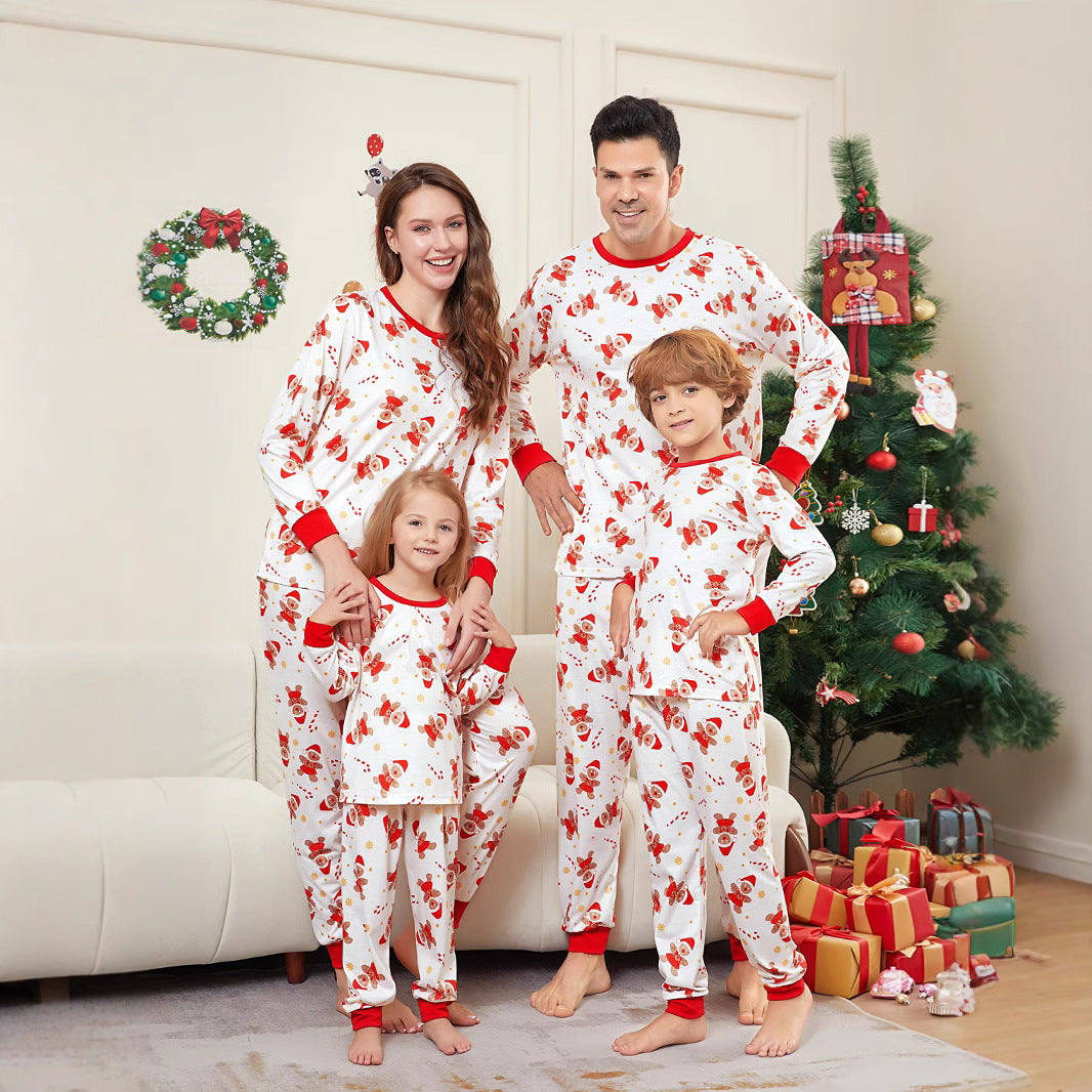 All-Over Print Mother-Child Two-Piece Set Christmas Clothing Family Set Home Wear Pajamas