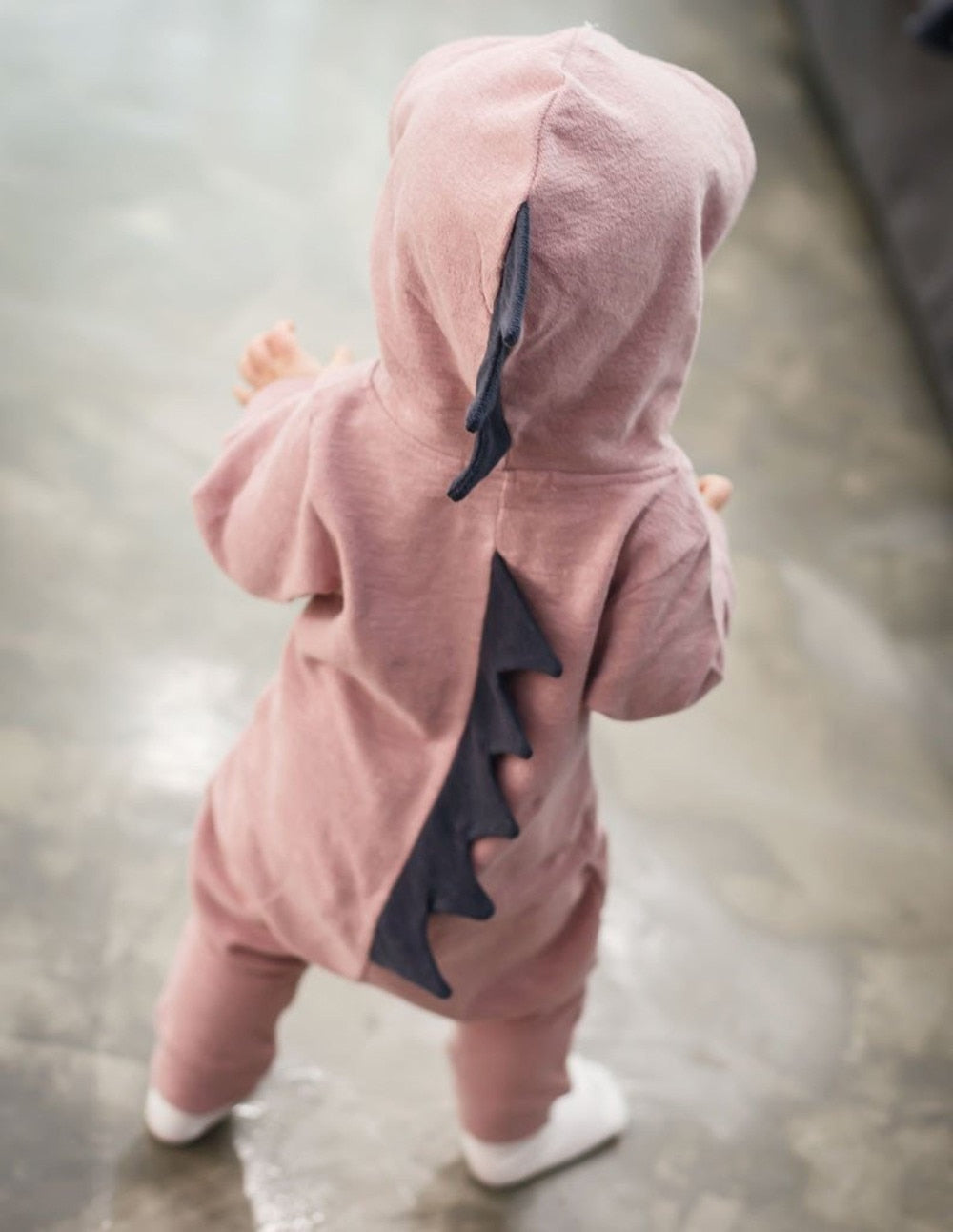 Newborn Infant Baby Boy Girl Dinosaur Hooded Romper Jumpsuit Outfits Clothes Long Sleeve Solid Baby Rompers Casual Comfortable