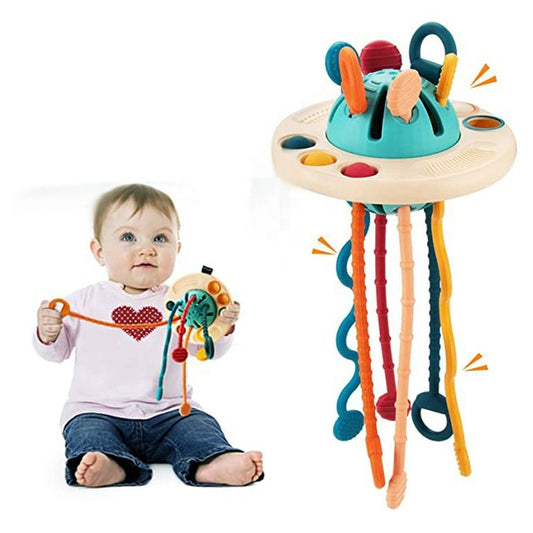 Baby Fun Flying Saucer Toy Early Education Sensory Baby Can Chew Enlightenment Soft Glue Toy