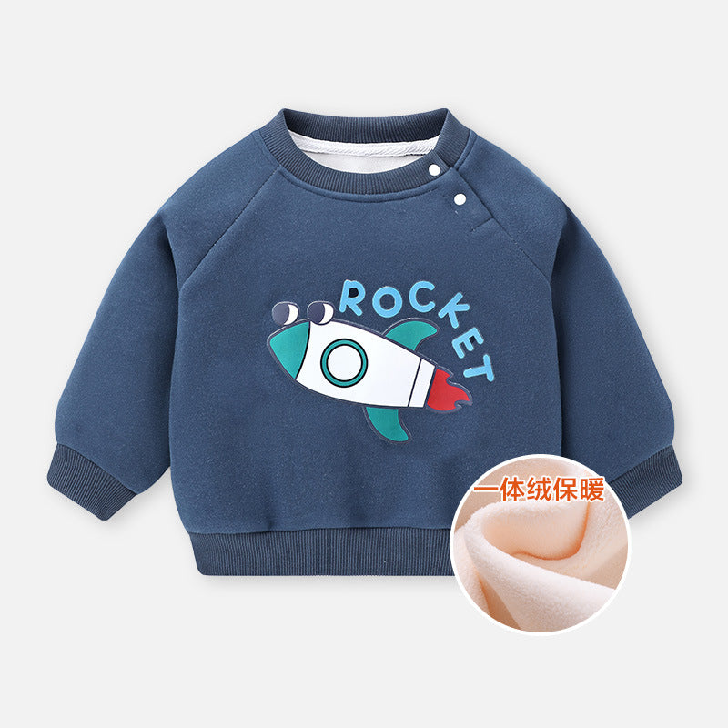 Cartoon Duck Fleece Sweatshirt for Kids
